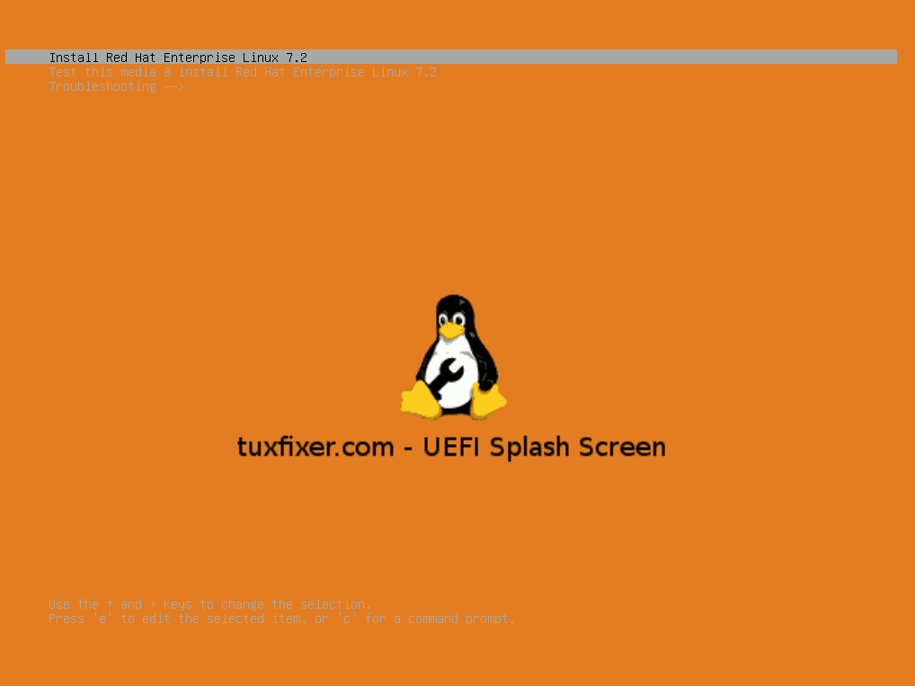 GRUB 2 Custom Splash Screen on RHEL 7 / CentOS 7 ISO